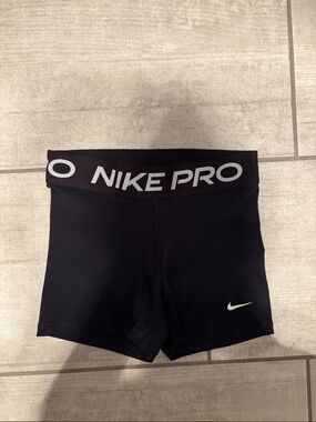 Nike Pro Black Compression Shorts with White Swoosh